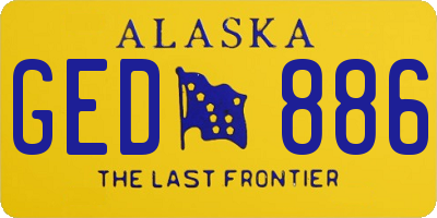 AK license plate GED886