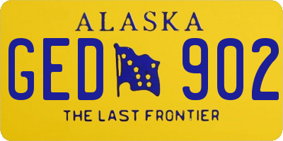 AK license plate GED902