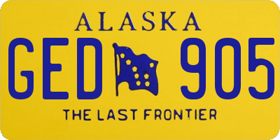 AK license plate GED905