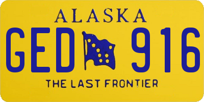 AK license plate GED916