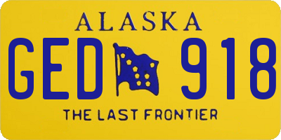 AK license plate GED918