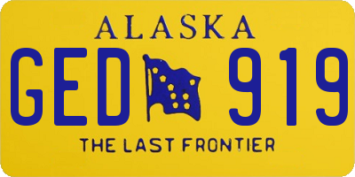 AK license plate GED919