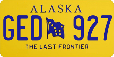 AK license plate GED927