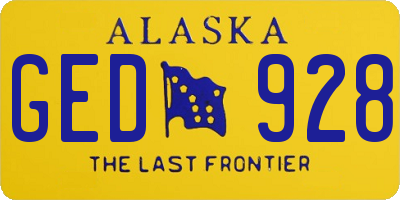 AK license plate GED928