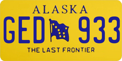 AK license plate GED933