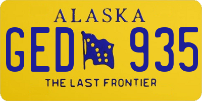AK license plate GED935