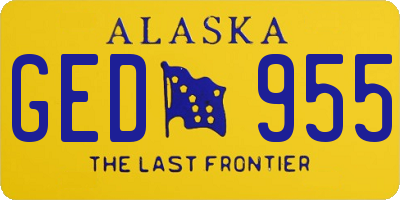 AK license plate GED955