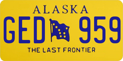 AK license plate GED959