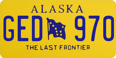 AK license plate GED970