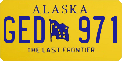 AK license plate GED971