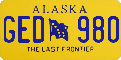 AK license plate GED980
