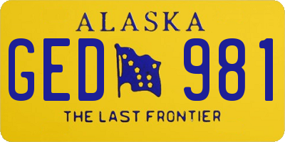 AK license plate GED981