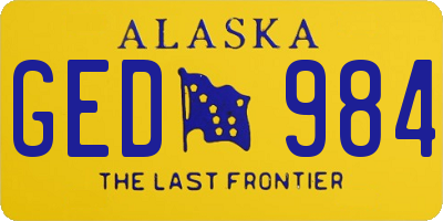 AK license plate GED984
