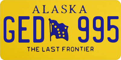 AK license plate GED995
