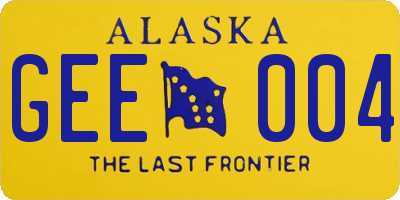 AK license plate GEE004