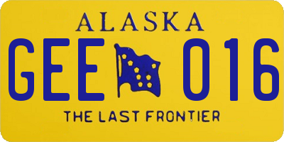 AK license plate GEE016
