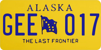 AK license plate GEE017