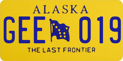 AK license plate GEE019