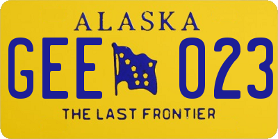 AK license plate GEE023