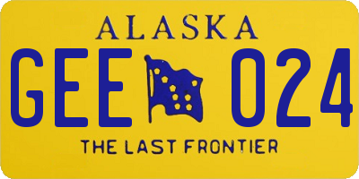 AK license plate GEE024