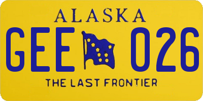 AK license plate GEE026