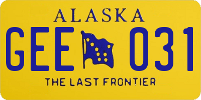 AK license plate GEE031