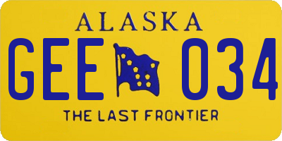 AK license plate GEE034