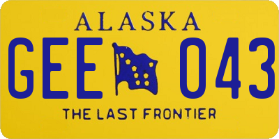 AK license plate GEE043