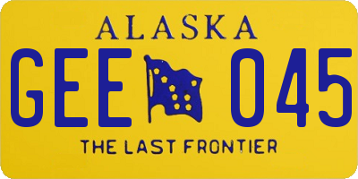 AK license plate GEE045