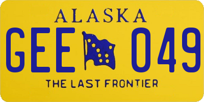 AK license plate GEE049