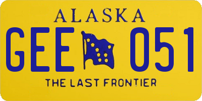 AK license plate GEE051