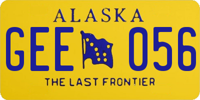 AK license plate GEE056