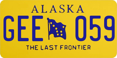 AK license plate GEE059
