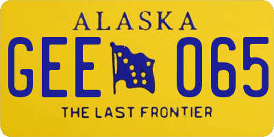 AK license plate GEE065