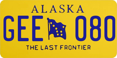 AK license plate GEE080