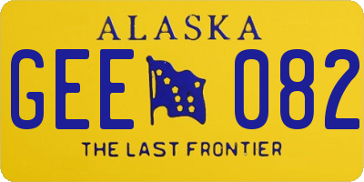 AK license plate GEE082