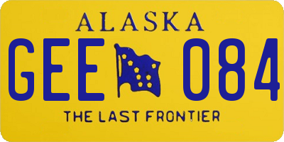 AK license plate GEE084