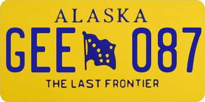 AK license plate GEE087