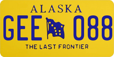AK license plate GEE088