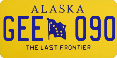 AK license plate GEE090
