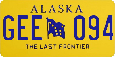 AK license plate GEE094