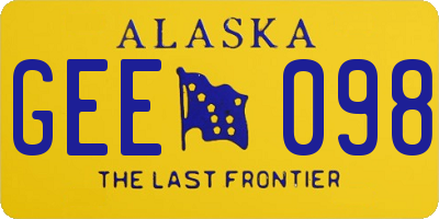 AK license plate GEE098