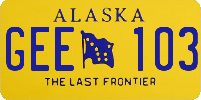 AK license plate GEE103