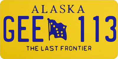 AK license plate GEE113