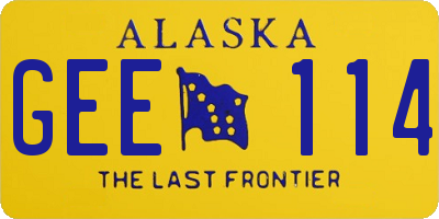 AK license plate GEE114