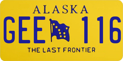 AK license plate GEE116