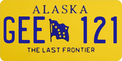 AK license plate GEE121