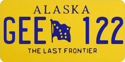 AK license plate GEE122