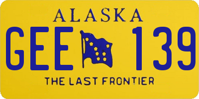 AK license plate GEE139