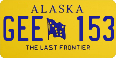 AK license plate GEE153